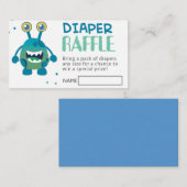 Boy Monster Baby shower Diaper Raffle Ticket (Voorkant / Achterkant)