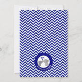 Boy Navy Elephant Baby Shower Invitations Chev 366 (Dos)