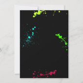 Boy Neon 11th Birthday Invitation Graffiti Style Kaart (Achterkant)