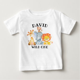 Boy Oerwoud Animals Wild One Birthday Schattige