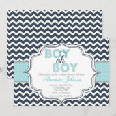 Boy Oh Boy Chic Chevron Baby shower Invitation (Devant / Derrière)