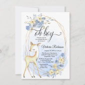 Boy Oh Boy Deer Baby Blue Beige Baby shower Kaart (Voorkant)
