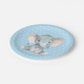 Boy Olifant Baby shower Blauw Papier Bord (Gekanteld)