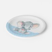 Boy Olifant Baby shower Blauw Papier Bord (Gekanteld)