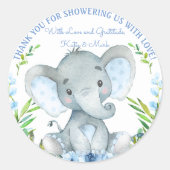 Boy Olifant Baby shower Favor Stickers (Voorkant)
