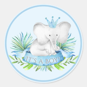 Boy Olifant Baby shower Stickers
