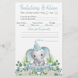 Boy Olifant Bow Stropdas Baby shower Dubbele Game Flyer