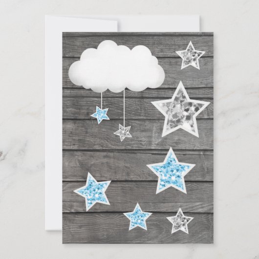 Boy Olifanten Baby shower Invitation rustieke moo Kaart (Achterkant)