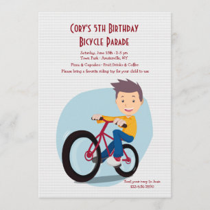 Boy On Bike Invitation Kaart