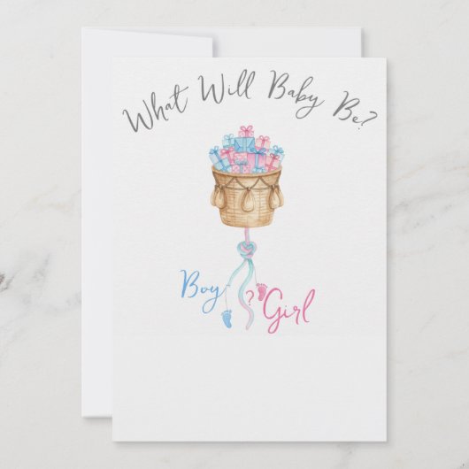 Boy Or Girl Blue Or Pink Gender Reveal Invitation (Dos)