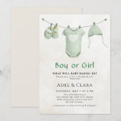 Boy or Girl Gender Reveal Invitation (Devant / Derrière)