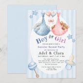 Boy or Girl Gender Reveal Invitation (Devant / Derrière)