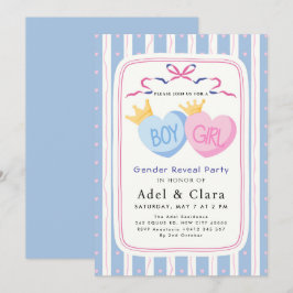 Boy or Girl Gender Reveal Invitation Kaart