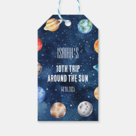 Boy Outer Space 10th Trip Around the Sun Birthday Cadeaulabel