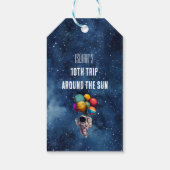 Boy Outer Space 10th Trip Around the Sun Birthday Cadeaulabel (Achterkant)
