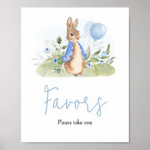 Boy Peter Rabbit Baby shower Favors Poster (Voorkant)