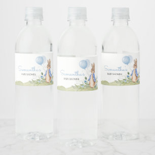Boy Peter Rabbit Baby shower Waterfles Etiket