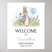 Boy Peter Rabbit Baby shower Welkom Poster (Voorkant)