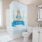 Boy Peter Rabbit Blue Custom Shower Curtain Douchegordijn (In situ)