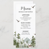 Boy Pine Tree Forest Mountain Baby shower Menu (Devant / Derrière)