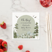 Boy Pine Tree Forest Mountain Baby shower Servet (Insitu)