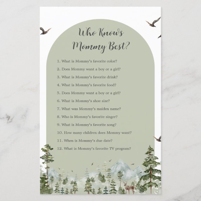 Boy Pine Tree Forest Mountain die Mama het beste k (Voorkant)