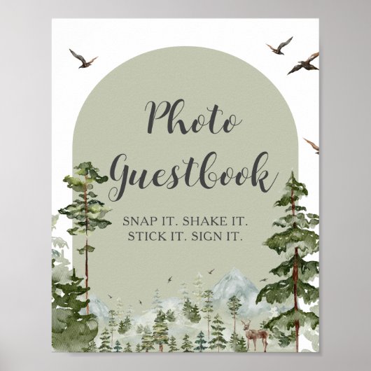 Boy Pine Tree Forest Mountain Photo Livre d'or (Devant)