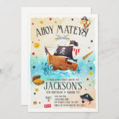 Boy Pirate Invitation Anniversaire (Devant / Derrière)