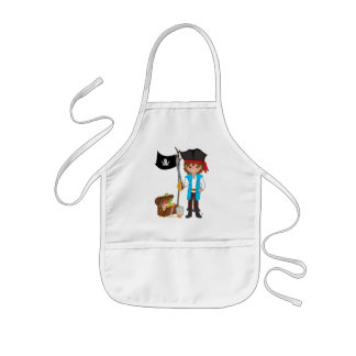 Boy Pirate met Treasure en Flag Apron Kinder Schort