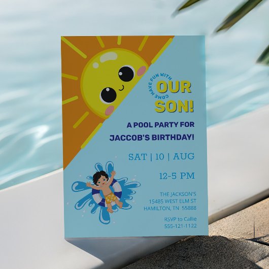 Boy Pool Party Invitation d'anniversaire