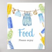 Boy Popsicle Baby shower Eten Poster (Voorkant)