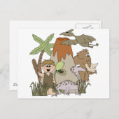 Boy Prehistorische Life Briefkaart (Voorkant / Achterkant)