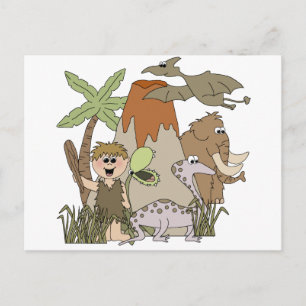 Boy Prehistorische Life Briefkaart