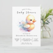 Boy Printable Duck Baby shower Kaart (Staand voorkant)