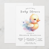 Boy Printable Duck Baby shower Kaart (Voorkant / Achterkant)