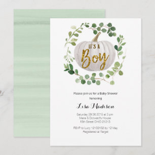 BOY Pumpkin Baby shower Invitation Kaart