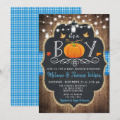 Boy Pumpkin Herfst Baby shower Uitnodiging (Voorkant / Achterkant)