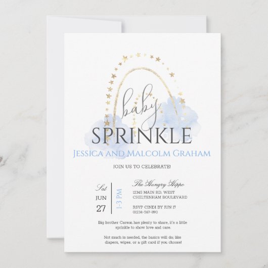 Boy Rainbow Baby Sprinkle Kaart (Voorkant)