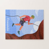 Boy Rock Kliming Illustration Name Personalized Legpuzzel (Horizontaal)