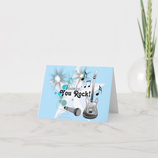 Boy Rock Star Dank je wel Bedankkaart (Voorkant)