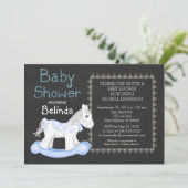 Boy Rocking Horse Baby shower Invitation (Debout devant)