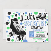 Boy Roller Skating Invitation Rollerskating Party (Devant)