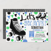 Boy Roller Skating Invitation Rollerskating Party (Devant / Derrière)