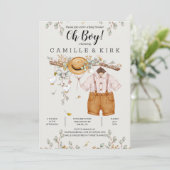 Boy Rustic Farm Pays Baby shower Invitation (Debout devant)