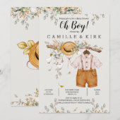 Boy Rustic Farm Pays Baby shower Invitation (Devant / Derrière)