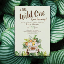 Boy Safari Wild One Dieren Groen Baby shower