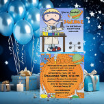 Boy Science Anniversaire Fête Invitation<br><div class="desc">Un garçon avec des lunettes de sécurité, des tubes à essai, des béchers et des zones que vous pouvez customiser avant de commander des invitations à la fête d'anniversaire à thème scientifique coloré! Si votre enfant aime la science et veut une fête d'anniversaire de scientifique fou, vous aimerez nos invitations...</div>
