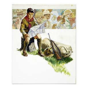 Boy Scout Kaart Norman Rockwell Type of Art Foto Afdruk
