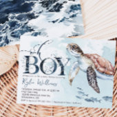 Boy Sea Turtle, Ocean Baby shower Invitation