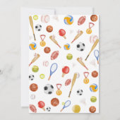 Boy Second Birthday Party Sports Kaart (Achterkant)